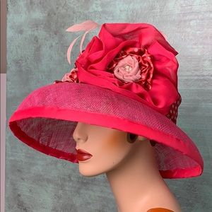 Couture pink sinamay straw women’s hat